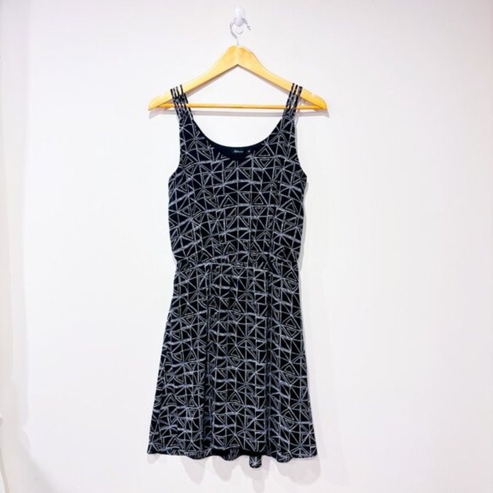 REITMANS‎ Black White Geometric Sleeveless Fit and Flare Dress X-Small